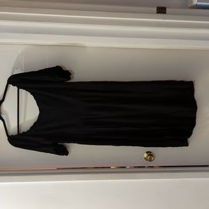 City Chic Smocked Top Crinkle Black Midi Dress